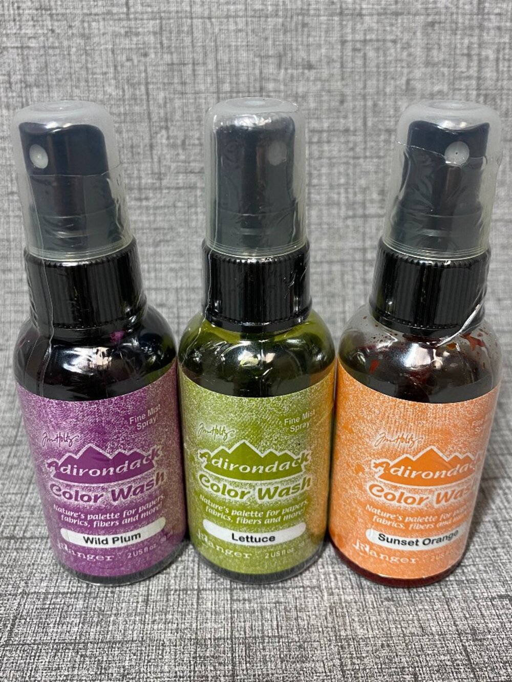 Tim Holtz Craft Dye Color Wash Fine Mist Spray Water Based Lettuce Plum Orange